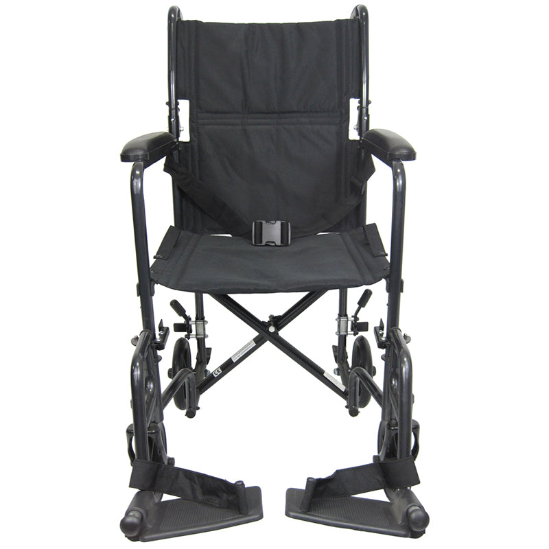 Karman T-2019 19 inch Seat 23 lbs. Steel Transport Chair with Removable Footrest