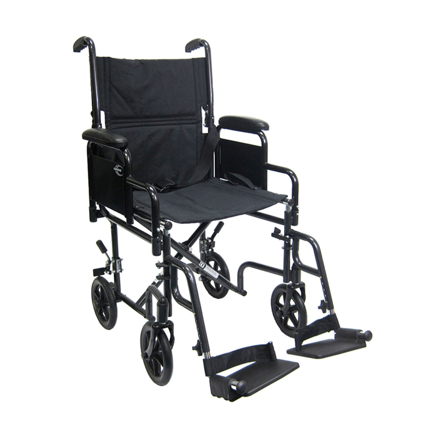 Karman T-2700 19 inch Seat Transport Wheelchair with Removable Armrest and Footrest