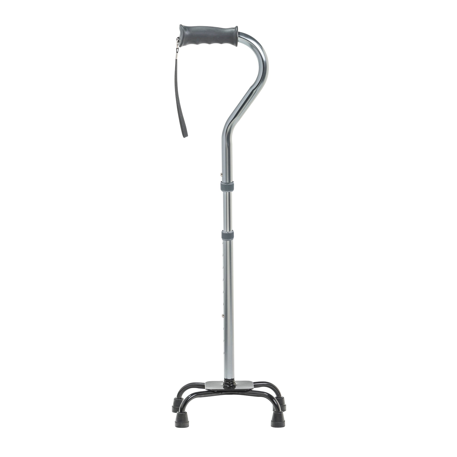 Drive Medical RTL10310FCH Folding Quad Cane, Small Base, Charcoal