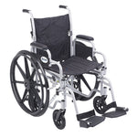 Drive Medical TR18 Poly Fly Light Weight Transport Chair Wheelchair with Swing away Footrests, 18