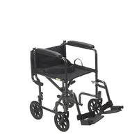 Drive Medical TR39E-SV Lightweight Steel Transport Wheelchair, Fixed Full Arms, 19" Seat