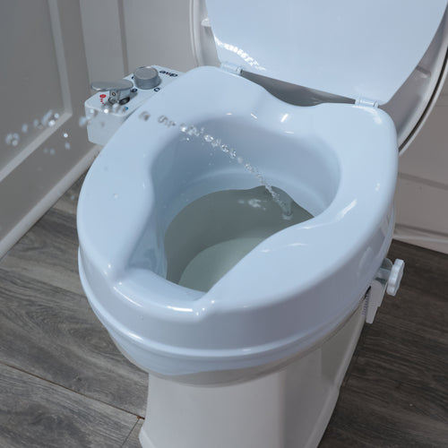 Drive Medical RTL12C006-WH PreserveTech Raised Toilet Seat with Bidet, Ambient & Warm Water