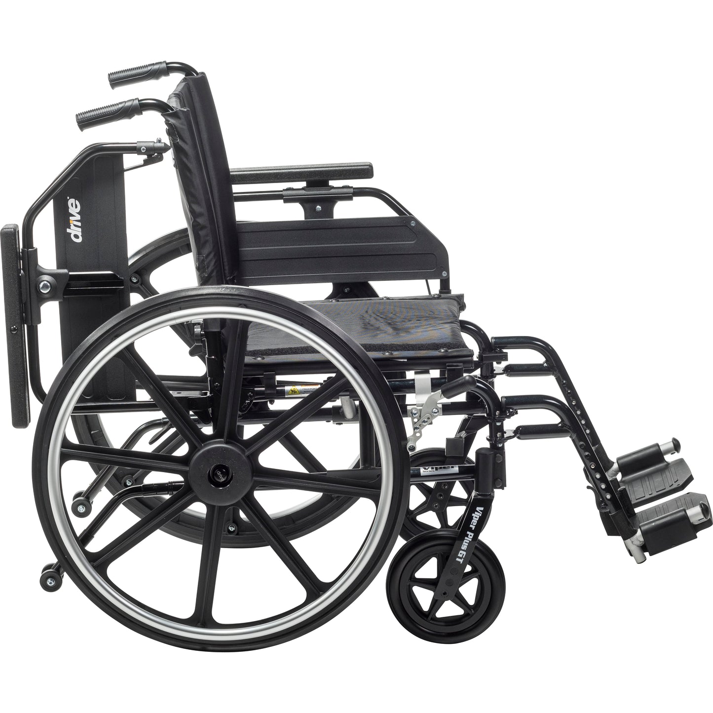 Drive Medical PLA422FBUARAD-SF Viper Plus GT Wheelchair with Universal Armrests, Swing-Away Footrests, 22" Seat