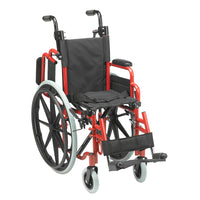 Inspired by Drive WB1200-2GFR Wallaby Pediatric Folding Wheelchair, 12", Fire Truck Red