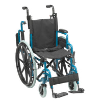 Inspired by Drive WB1400-2GJB Wallaby Pediatric Folding Wheelchair, 14", Jet Fighter Blue