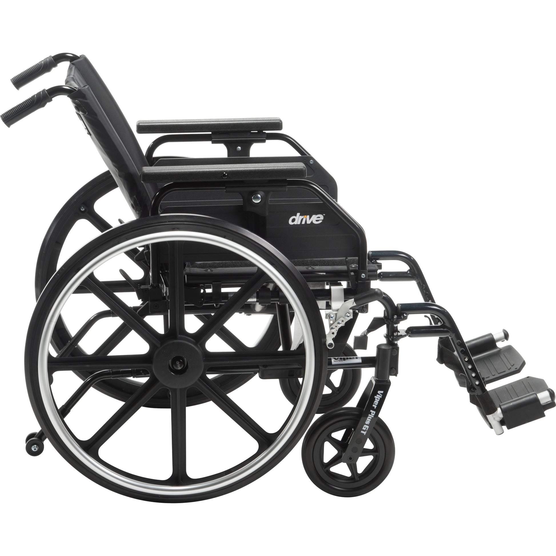 Drive Medical PLA418FBUARAD-SF Viper Plus GT Wheelchair with Universal Armrests, Swing-Away Footrests, 18" Seat