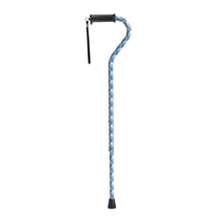 Drive Medical RTL10372PL Adjustable Height Offset Handle Cane with Gel Hand Grip, Plaid