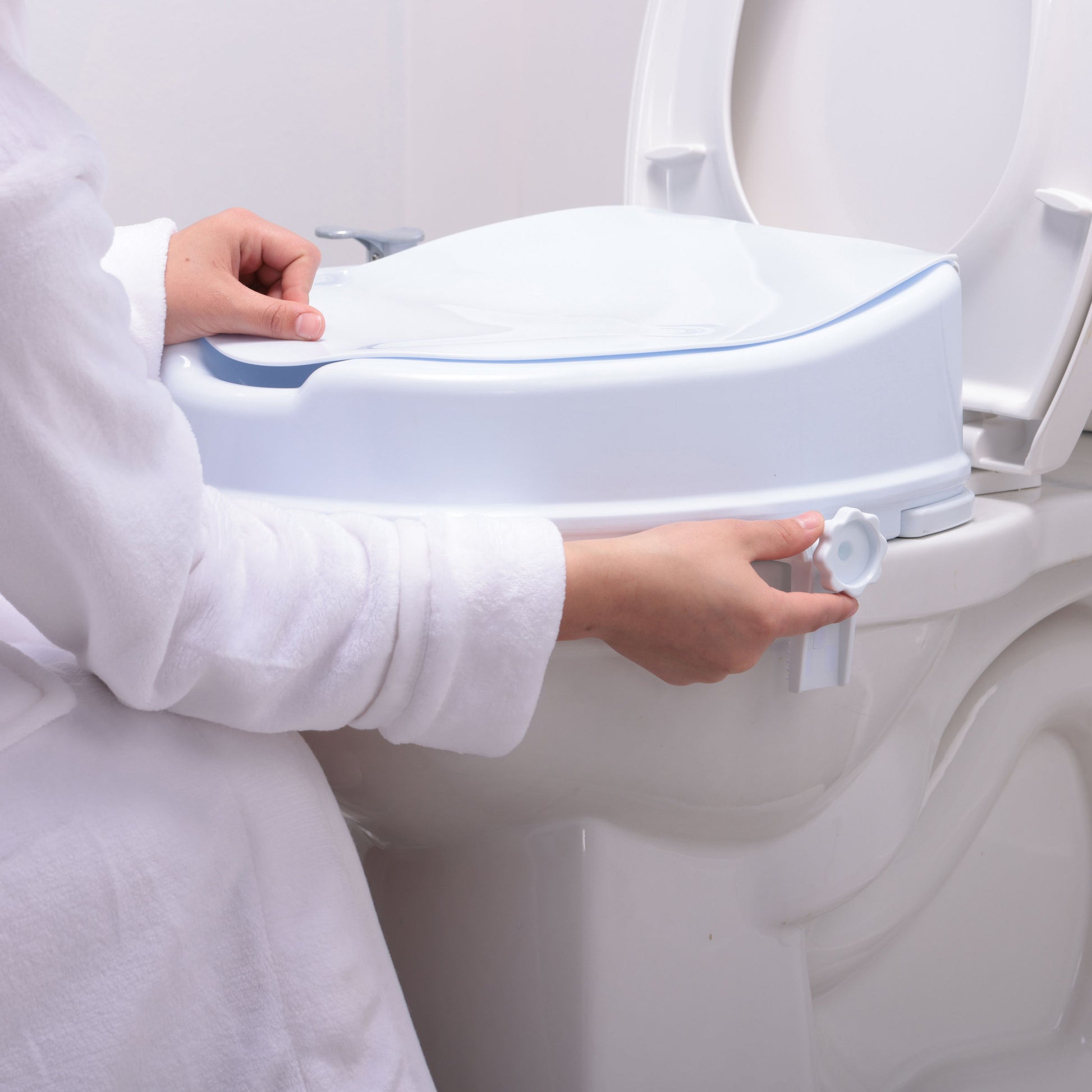 Drive Medical RTL12C006-WH PreserveTech Raised Toilet Seat with Bidet, Ambient & Warm Water