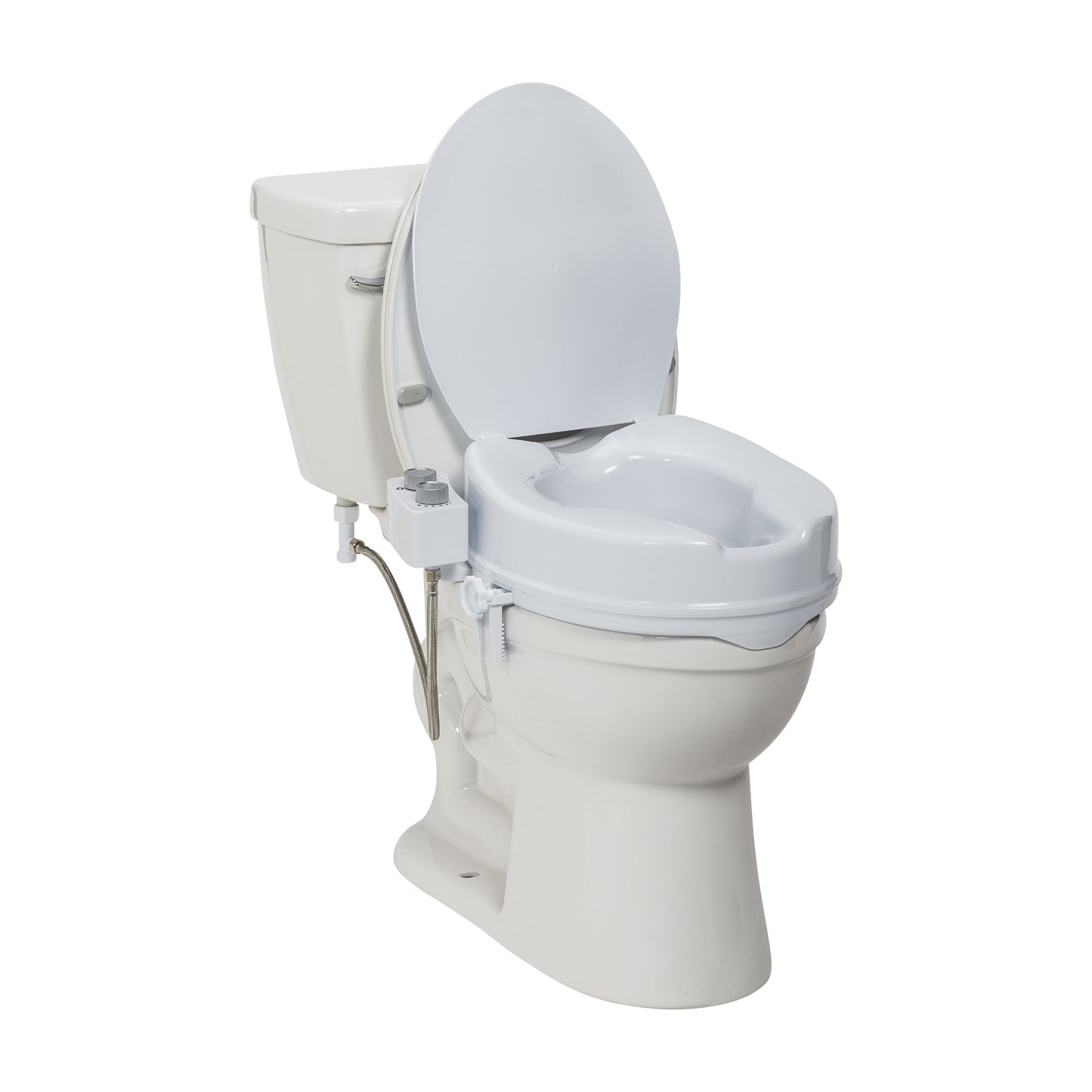 Drive Medical RTL12C005-WH PreserveTech Raised Toilet Seat with Bidet, Ambient Water